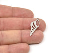 Steel Shell Charm, Stainless Steel Sea Shell Shaped Charms With 1 Loop, Earring Findings (20/30x0.80mm) SMP2501
