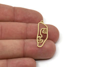 Brass Face Charm, Raw Brass Face Charm With 1 Loop, Face Shaped Jewelry, Findings (30x10x0.80mm) SMP2612