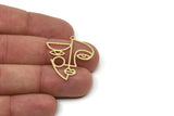 Brass Face Charm, Raw Brass Face Charm With 1 Loop, Face Shaped Jewelry, Findings (30x28x0.80mm) SMP2616