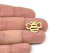 Brass Bee Charm, Raw Brass Bee Charms With 1 Loop, Bee Findings, Heart Charm (19/27x0.60mm) SMP2504