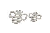Steel Bee Charm, Stainless Steel Bee Charms With 1 Loop, Bee Findings, Heart Charm (19/27x0.80mm) SMP2504