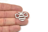 Steel Bee Charm, Stainless Steel Bee Charms With 1 Loop, Bee Findings, Heart Charm (19/27x0.80mm) SMP2504