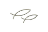 Steel Fish Charm, Stainless Steel Fish Charms, Findings (20/25x0.80mm) SMP2507