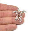 Steel Turtle Charm, Stainless Steel Turtle Shaped Charms With 1 Loop, Earring Charm Findings (28/37.5x0.80mm) SMP2508
