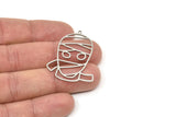 Steel Mummy Charm, Stainless Steel Mummy Shaped Charms With 1 Loop, Earring Charm Findings (38x30x0.80mm) SMP2511
