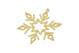 Brass Snowflake Charm, Raw Brass Snowflake Charms With 1 Loop, Charm Pendants, Findings (33x30.5x0.60mm) SMP2513