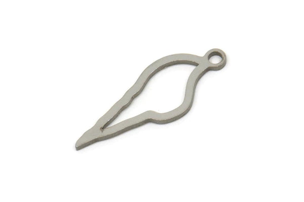 Steel Shell Charm, Stainless Steel Sea Shell Shaped Charms With 1 Loop, Earring Findings (20x7x0.80mm) SMP2515