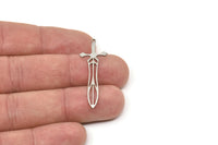Steel Sword Charm, Stainless Steel Sword Charms With 1 Loop, Earrings, Charms Pendants, Findings (40x14x0.80mm) SMP2519