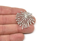 Steel Leaf Charm, Stainless Steel Leaf Charms With 1 Loop, Charm Pendants (40x35x0.80mm) SMP2520