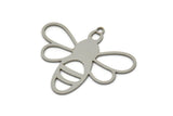 Steel Bee Charm, Stainless Steel Bee Charms With 1 Loop, Bee Findings (25x30x0.80mm) SMP2522