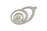Steel Shell Charm, Stainless Steel Sea Shell Shaped Charms With 1 Loop, Earring Findings (30x18x0.80mm) SMP2523