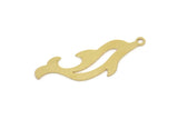 Brass Dolphin Charm, Raw Brass Dolphin Shaped Charms With 1 Loop, Earring Charm, Findings (30x10x0.60mm) SMP2529
