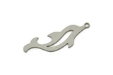 Steel Dolphin Charm, Stainless Steel Dolphin Shaped Charms With 1 Loop, Earring Charm, Findings (30x10x0.80mm) SMP2529