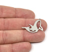 Steel Shark Charm, Stainless Steel Shark Shaped Charms With 1 Loop, Ocean Jewelry, Earring Charm, Fish Findings (27x18x0.80mm) SMP2532