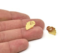 Brass Ram Earring, 6 Raw Brass Tiny Ram Shaped Stud Earrings, Animal Jewelry, Findings (11x15x0.80mm) SMP2541 A6261