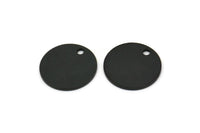 Siyah Yuvarlak Charm, 1 Delikli 8 Oksitlenmiş Siyah Yuvarlak Charm, Boşluklar (14x1mm) A2114