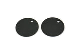 Siyah Yuvarlak Charm, 1 Delikli 8 Oksitlenmiş Siyah Yuvarlak Charm, Boşluklar (14x1mm) A2114