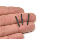 Siyah Minimalist Kolye, 1 Delikli 24 Oksitlenmiş Siyah Çubuk, Kolye Uçları (20x2x1mm) BS 1199--A0857
