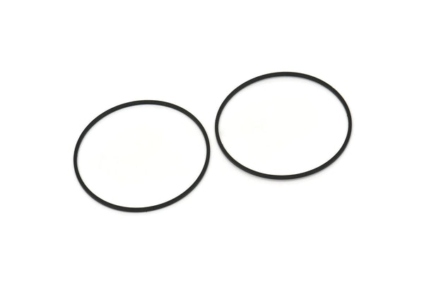40mm Circle Connector, 8 Oxidized Black Circle Connectors (40x1x1mm) A6093 Q0409
