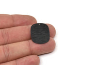 Black Military Tag, 6 Oxidized Black Textured Stamping Blanks With 1 Hole , Earrings, Findings (27x20x0.50mm) D0681