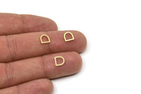 D Şekilli Yüzükler, Ham Pirinç D Şekilli Tılsımlar, Bağlantı Parçaları, Geometrik Bulgular (7x7x1mm) A5882
