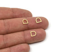 D Şekilli Yüzükler, Ham Pirinç D Şekilli Tılsımlar, Bağlantı Parçaları, Geometrik Bulgular (7x7x1mm) A5882
