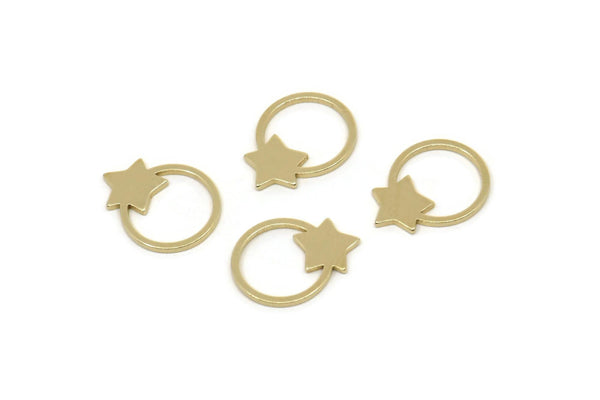 Brass Round Blank, Raw Brass Tiny Star Shaped Blanks, Geometric Findings (13x10x0.80mm) SMP2546