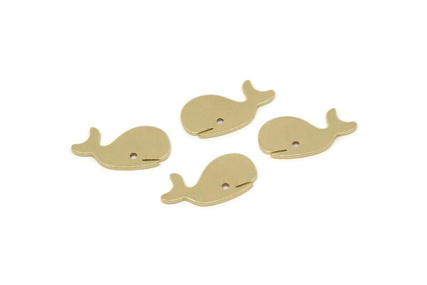 Brass Whale Blank, Raw Brass Tiny Whale Blanks, Blanks For Stud, Animal Jewelry Findings (7.5x15x0.80mm) SMP2547
