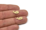 Brass Whale Blank, Raw Brass Tiny Whale Blanks, Blanks For Stud, Animal Jewelry Findings (7.5x15x0.80mm) SMP2547