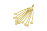 Brass Fringed Charm, 4 Raw Brass Fringed Shaped Charms With 1 Loop (48x33x0.80mm) A4277 A5501