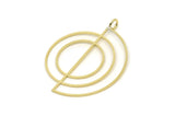 Brass Circle Charm, 2 Raw Brass Semi Circle Charm With 1 Loop, Charm Pendants (42x32x0.80mm) SMP1218 A6880 A5740