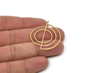 Brass Circle Charm, 2 Raw Brass Semi Circle Charm With 1 Loop, Charm Pendants (42x32x0.80mm) SMP1218 A6880 A5740