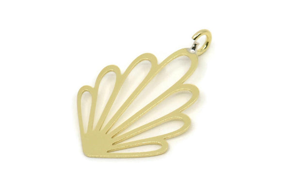 Brass Leaf Charm, 6 Raw Brass Leaf Charms With 1 Loop, Charm Pendants (32x20x0.60mm) A5047 A5504