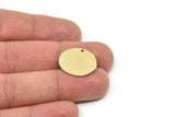 Brass Round Charm, Raw Brass Irregular Shaped Round Charms With 1 Hole, Pendant Charms (19x21x0.80mm) SMP2630