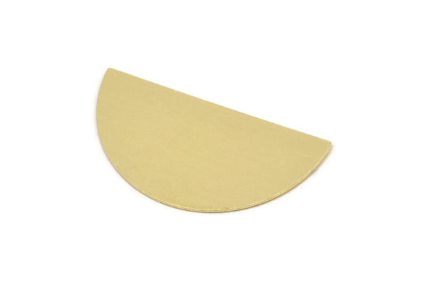 Semi Circle Blank, Raw Brass Half Moon Blanks, Stamping Blanks, Findings (12.5x25x0.40mm) SMP2548