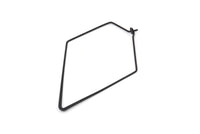 Siyah Küpe Teli, 12 Oksitlenmiş Siyah Pirinç Elmas Küpe Teli (53x31x0,70 mm) D1616