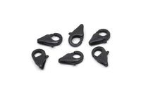 Siyah Papağan Tokası, 6 Oksitlenmiş Siyah Pirinç Istakoz Pençesi Tokası (11x6mm) D1509