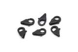 Siyah Papağan Tokası, 6 Oksitlenmiş Siyah Pirinç Istakoz Pençesi Tokası (11x6mm) D1509