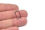 Black Earring Wire, 24 Oxidized Black Brass Earring Wires, Earring Hooks (21x10x0.70mm) D1713