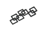Siyah Kare Charm, 8 Oksitlenmiş Siyah Pirinç Kare Şekilli Bağlantı Parçası, Bağlantı Parçaları (30x13x0,60 mm) A3181