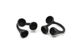 Ayarlanabilir Yüzük Ayarları, 3 Taş Ayarlı 1 Oksitlenmiş Siyah Pirinç Ayarlanabilir Yüzük - Ped Boyutu 8 mm N0349