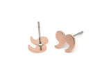 Copper Earring, 8 Raw Copper Quotation Marks Stud Earrings (7x9x0.80mm) M02332 Y218