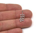 Steel Branch Charm, Stainless Steel Branch Charms With 1 Loop, Leaf Charms, Charm Pendants (24x8.5x0.80mm) SMP2553