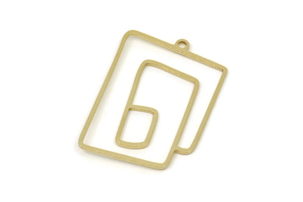 Brass Geometric Charm, Raw Brass Irregular Charms With 1 Loop, Rectangle Charm, Charm Earrings (30x21x0.80mm) SMP2557