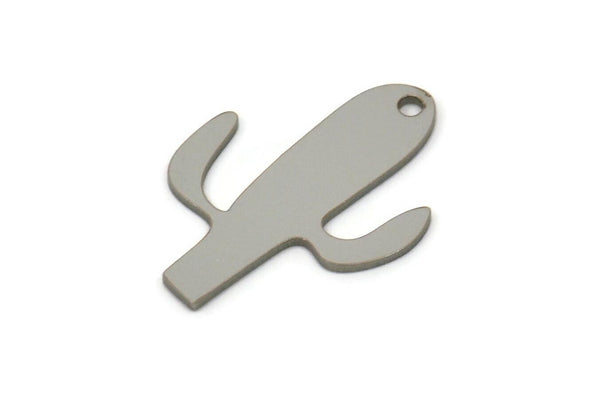 Steel Cactus Charm, Stainless Steel Cactus Charms With 1 Hole, Earring Charms, Findings (21x15x0.80mm) SMP2561