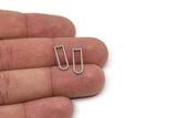 Steel D Shape Charm, Stainless Steel D Shape Charms, Connector Findings (16x5x0.80mm) SMP2565