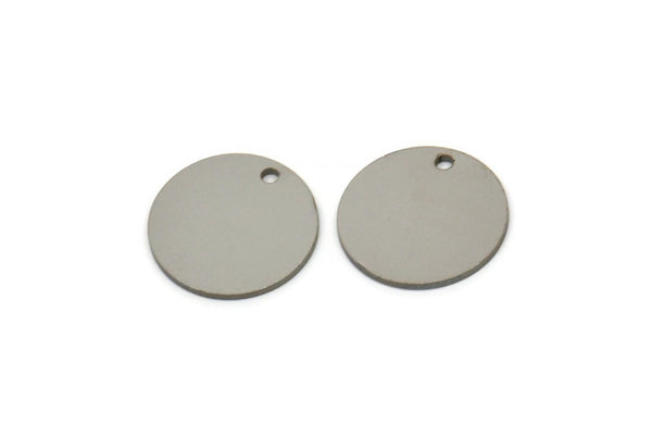 Steel Round Charm, Stainless Steel Round Charms With 1 Hole, Geometric Findings (13x0.80mm) SMP2568