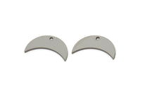 Steel Moon Charm, Stainless Steel Crescent Moon Charms With 1 Hole, Blanks, Findings (10x17x0.80mm) SMP2569