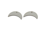 Steel Moon Charm, Stainless Steel Crescent Moon Charms With 1 Hole, Blanks, Findings (10x17x0.80mm) SMP2569