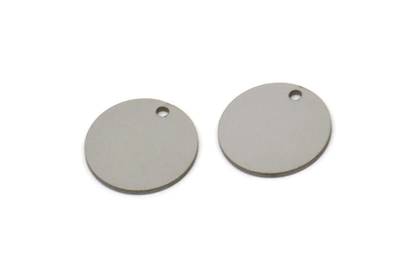 Steel Round Charm, Stainless Steel Round Charms With 1 Hole, Geometric Findings (12x0.80mm) SMP2571